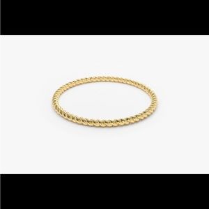 {ferkos fine jewelry} 14k solid gold twisted rope ring 1.2mm - size 4.5
